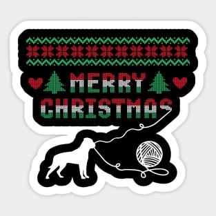 Rottweiler Dog Stitch Christmas Design Sticker